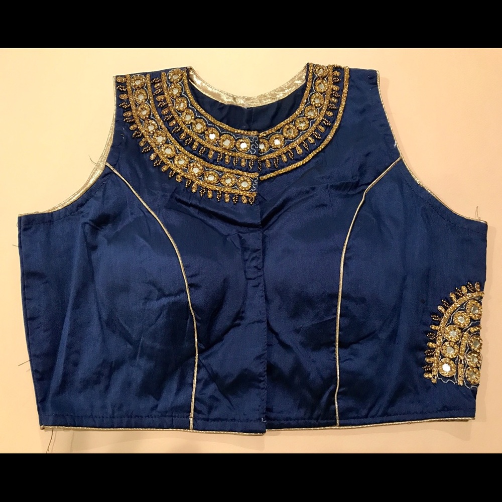 Navy blue designer blouse